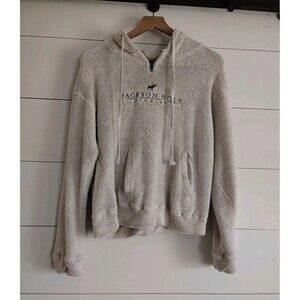 Womens Jackson Hole Wyoming Cozy Soft Fuzzy Hoodie Sweatshirt Size Medium Zipper